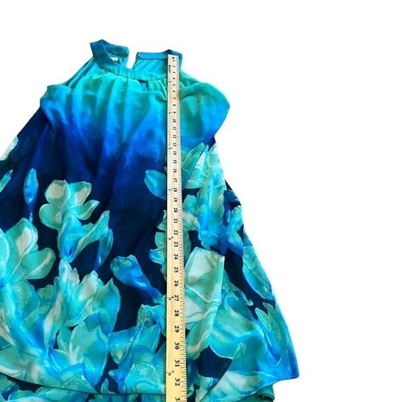 DB Established 1962 Beautiful Blue Floral Chiffon Dress.  Sleeveless. Size 6. - Picture 12 of 12